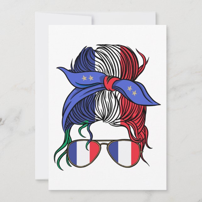 Invitation France pimentée avec le drapeau français (Devant)