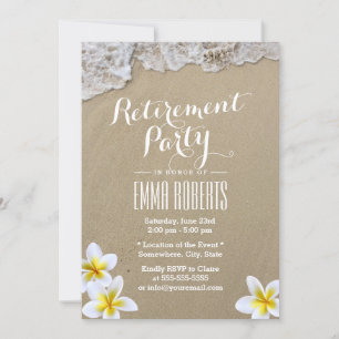 Invitation Frangipani Tropical Floral Beach Retraite Party