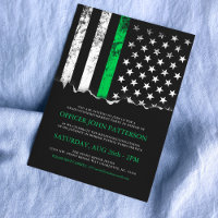Frapeau américain de la ligne verte mince|Invitati