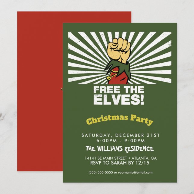 Invitation Free the elves ! (Devant / Derrière)
