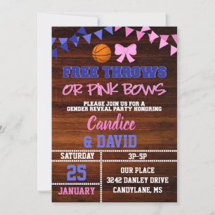 Invitation Free Throws ou Pink Bows Genre Reveillez Invitatio