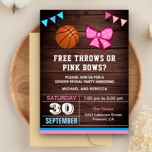 Invitation Free Throws ou Pink Bows Genre Reveveth Party