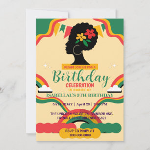 Invitation Freedom afro noir mois d'histoire fête d'anniversa