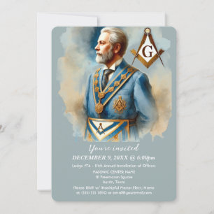 Invitation Freemason Masonry Carré et Compass Masonic