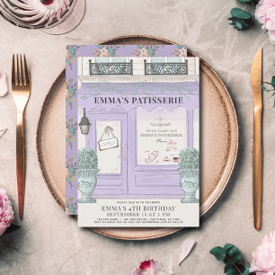Invitation French Bakery Paris Fille Anniversaire Lavande