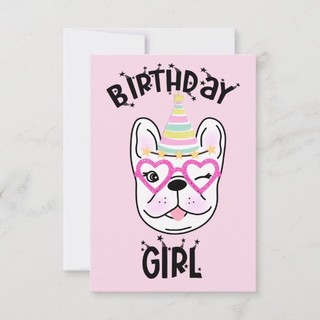 Invitation French Bulldog Frenchie Anniversaire Thème  (Devant)