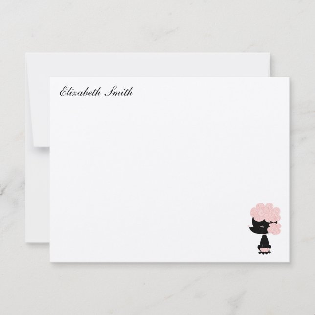 Invitation French Poodle Custom Flat Merci Notes (Devant)