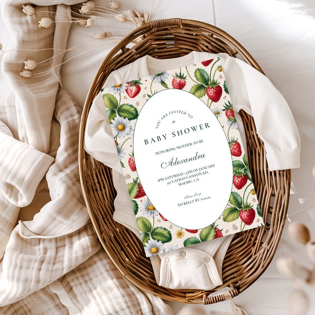 Invitation Fresh Berry Gingham Baby Shower (Créateur téléchargé)