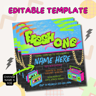 Invitation Fresh One 1er Anniversaire   Anniversaire sur le t