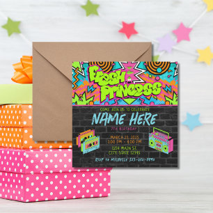 Invitation Fresh Princess 90s Boombox Vert coloré Anniversair