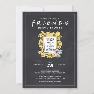 Invitation FRIENDS™ Celui avec la Fête des mariées Chalkboard