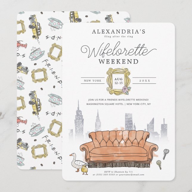 Invitation FRIENDS™ | Fling After the Ring Wifelorette (Devant / Derrière)