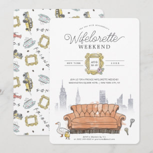 Invitation FRIENDS™ Weekend de fête de Bachelorette aquarel