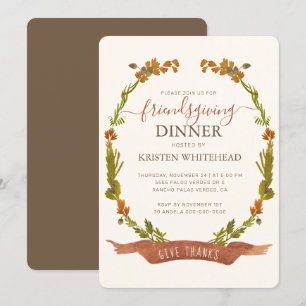 Invitation Friendsgiving Fall Wath Remercier