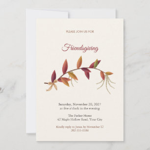 Invitation Friendsgiving Feuilles d'Automne de Sou
