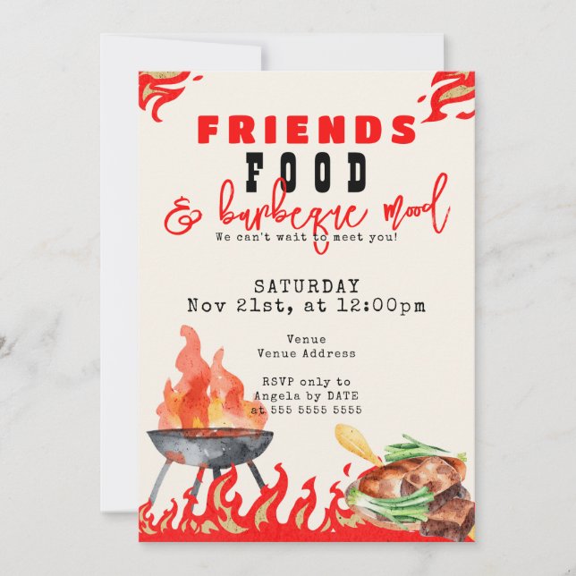 Invitation Friendsgiving Potluck BQ Cook Off Thanksgiving (Devant)