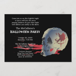 Invitation Fright Night Skull Halloween Costume Party