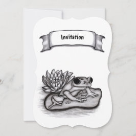 Invitation Froggy avec Lotus Flower, ajoutez votre texte