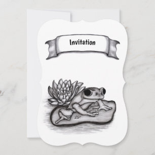 Invitation Froggy avec Lotus Flower, ajoutez votre texte