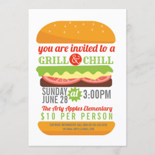 Invitation Froid de BBQ de charité et église du collecteur de