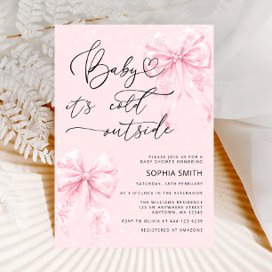 Invitation Froid Hors Élégant Baby shower Fille Vaches Rose