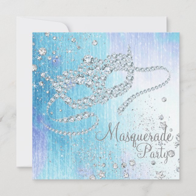 Invitation Froid Winter Wonderland Diamond Masquerade Party (Devant)
