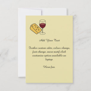 Invitation Fromage et Vin Party Personnalisé Yellow Invitatio