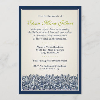 Invitation Frontière de fan de rouleau (marine)