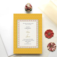 Frontière florale Gold Indian mariage Haldi Cérémo