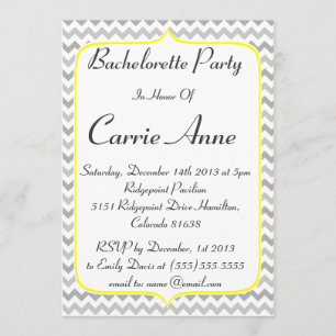 Invitation Frontière jaune et partie grise de Chevron