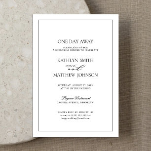 Invitation Frontière minimaliste noire et blanche à un jour