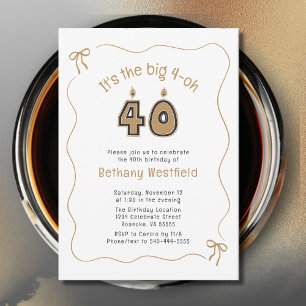 Invitation Frontière Whimsical Quirky Wavy 40e anniversaire