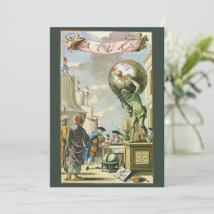 Invitation Frontispice d'Atlas de l'Ère Baroque Vintage Globe