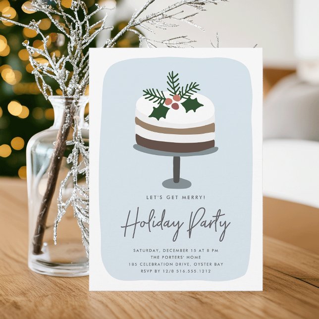 Invitation Frosted Holly | Soirée Vacances Moderne (Créateur téléchargé)