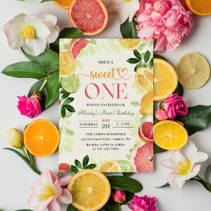 Invitation Fruit aux agrumes 1er anniversaire