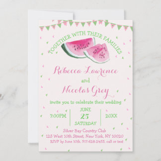 Invitation Fruit tropical Mariage Aquarelle rose