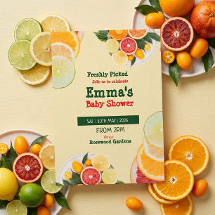 Invitation Fruits Citron Local Récolte Fraîche Baby Shower