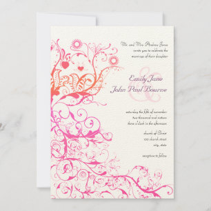 Invitation Fruits de corail de framboise rose Le mariage invi