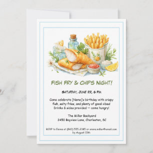 Invitation Fruits de mer décontractés - Poisson Fry & Chips A