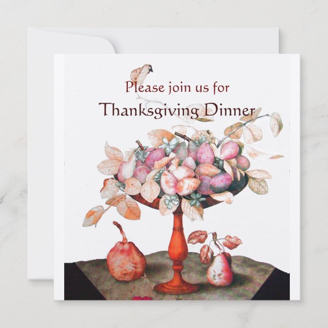 Invitation FRUITS DE SAISON 5 Thanksgiving Diner Party or (Devant)
