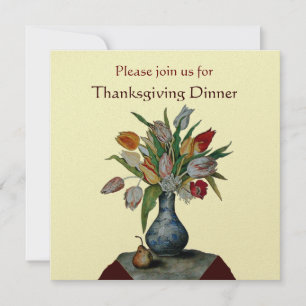 Invitation FRUITS DE SAISON / TULIPES Dîner de Thanksgiving