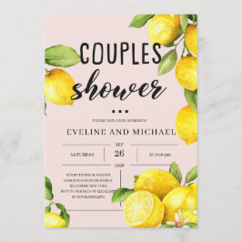 Invitation Fruits d'été citron citron couple douche