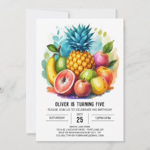 Invitation Fruits juteux à la pomme moderne Anniversaire