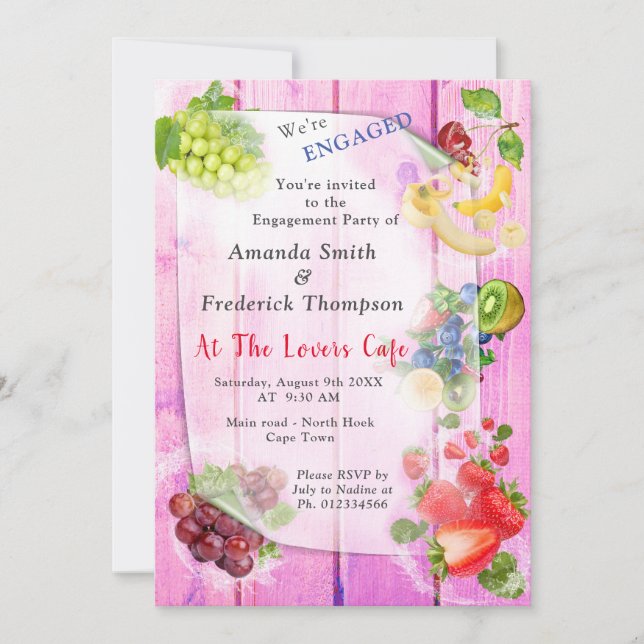 Invitation Fruits tropicaux salants (Devant)