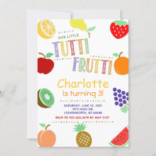 Invitation Fruits Tutti Frutti Anniversaire