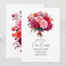 Fuchsia, Blush & Coral Bright Floral Bridal Shower