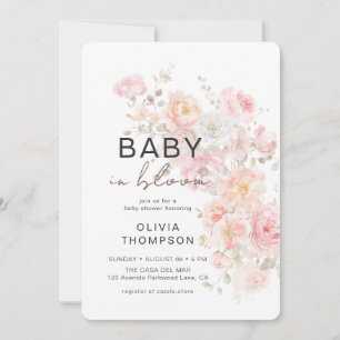 Invitation Fuchsia Floral Baby in Bloom Baby Shower