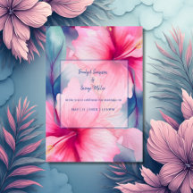 fuchsia hawaïen floral tropical mariage hibiscus
