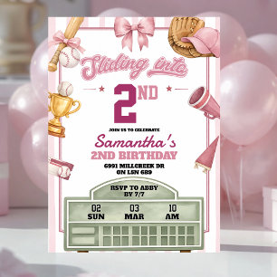 Invitation Fuchsia Violet Diapositive De Baseball Pour Tout Â