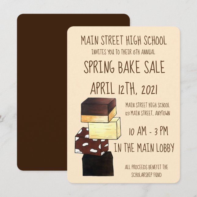 Invitation Fudge Confection Confection Vente de bonbons (Devant / Derrière)